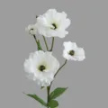 Artificial white peony flower stem home decor botanical ornament floral arrangement for living room - White