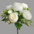 Bouquet de pivoines roses artificielles blanches pour décoration d'intérieur et accessoires photo - Blanc