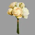 Artificial rose bouquet champagne white faux flowers home decor wedding floral arrangement - Champagne