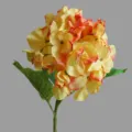 Artificial Hydrangea Flower Single Branch Burnt Edge Fake Floral Home Decor Wedding - Yellow