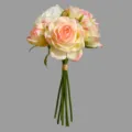 Artificial Rose Bouquet Pink White Faux Flowers Simulation Floral Arrangement Variant - Pink