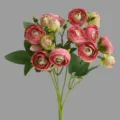 Artificial pink camellia flower bouquet 15 heads silk floral arrangement home decor - Sand Red