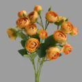 Artificial camellia flower bouquet 15 heads orange fake floral arrangement home decor - Orange