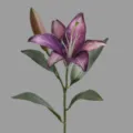 Flor de lirio artificial color otoño de dos cabezas retro decoración mesa de hogar. - Púrpura de Otoño