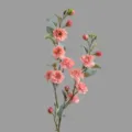 Artificial camellia flower branch pink faux floral home wedding decor tabletop ornament - Deep Pink