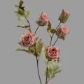 Artificial vintage autumn rose branch silk flower home living room dining table decor item - Pink