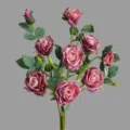 Artificial rose bouquet with burnt edge vintage style home decor table floral ornament - Purple