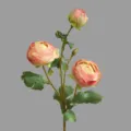 Artificial flower 3-head tea rose romantic fake flower for home table decor photography prop - Pink
