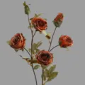 Artificial autumn-colored rose branch vintage silk flower home decor tabletop centerpiece - Orange