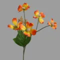 Artificial orange dogwood flower bouquet for home living room table decor wedding silk floral. - Orange Yellow