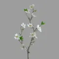 Artificial white flower long branch home decor, elegant floral arrangement variant. - White