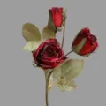 Vintage Artificial Rose Single Branch Retro Red Fake Flowers For Home Wedding Decor - Red