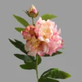 Artificial peony flower single stem with two heads spring color silk fake flower home decor - Light Purple