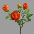 Artificial Silk Rose Flower Branch Orange Fake Roses For Home Decor Photography Prop SKU - Orange