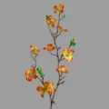 Artificial dogwood flower long branch home decor floral arrangement ornament faux plant for room interior - Orange