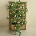 Guirlanda de flores de rosas artificiales planta falsa para decoración de pared interior - Manojo Champán
