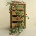 Guirnalda de flores de rosas artificiales para decoración de pared de fiesta de bodas en el hogar - Rosa rojo