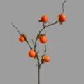Künstlicher Kakibaum Zweig 6 Köpfe künstliche Früchte Blumen Dekoration für Tisch Zuhause - Orange