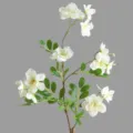 Artificial white begonia flower branch for home decor, Nordic style fake floral arrangement. - White