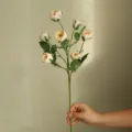 Branche de fleurs artificielles 7 têtes rose fausse fleur déco maison style nordique - Champagne