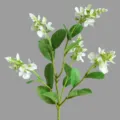 Single stem artificial white flower branch fake plant for home decor and photography props. - White