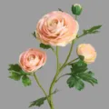 Pink artificial ranunculus flower branch with four heads fake floral for home room decor - Pink