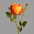 Artificial Rose Single Branch Vintage Retro Fake Flower Home Decor Floral Arrangement - Autumn Yellow