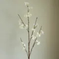 Single branch artificial snow ball flower white fake flower for home living room table decor - White