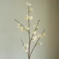 Artificial white flower branch fake snow ball plant decor for home table living room - Champagne