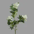 Artificial white snow globe flower branch variant for home decor and floral photography. - White