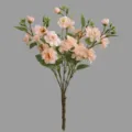 Artificial camellia silk flower bouquet for home table decoration and floral arrangement. - Champagne