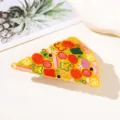 Jolie pince à cheveux acrylique motif pizza pour femme, accessoire mignon style nourriture cartoon. - 9.5cm / Pizza en PVC