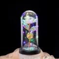 Φωτιστικό Galaxy Rose LED σε Γυάλινη Θήκη Άγιος Βαλεντίνος Χριστούγεννα Δώρο Γενεθλίων - Λευκό