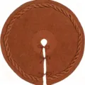 Brown Knitted Christmas Tree Skirt with Cable Knit Edge and Bow Ties Holiday Decor - Diameter 62CM/24 Inch / Brown