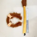 Halloween plush animal ear headband and long tail cosplay set for party costume dress up. - Small Lion Two-Piece Set