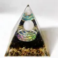 Natural Crystal Orgone Pyramid Resin Craft Ornament Healing Stone Home Decor Variant - Rose Quartz Coil Obsidian Style