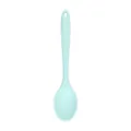 Cuillère en silicone vert menthe cuillère à soupe pour cuisine et bébé antiadhésive. - Cuillère Pleine / Bleu