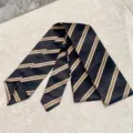 Classic black striped tie for women, preppy style uniform necktie, versatile casual accessory - Black with Coffee Stripe