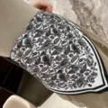 Black and white paisley pattern irregular triangular scarf skirt, faux silk waist wrap. - C White Small Paisley Pattern
