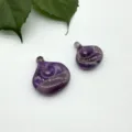 Natural amethyst crystal pendant DIY handmade necklace jewelry accessory gemstone. - Large 28mm / Dark Amethyst