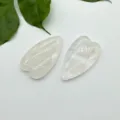 Ciondolo cuore in cristallo bianco naturale accessorio per la creazione di gioielli - Ciondolo Grande Cuore d'Amore 40*22*7mm / Cristallo di Rocca (1 Pezzo)