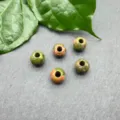 Dettaglio di perline in pietra naturale con foro grande, perle sfuse rotonde da 8mm per gioielli. - Perla da 8mm (Foro da 3mm) / Unakite
