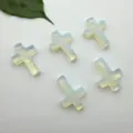 Detailopname opalen kwarts kruis hanger onderdelen, glad gepolijste kristal bedels voor sieraden. - 30*22*6mm Kruis Hanger / Synthetische opaal (1 stuk)