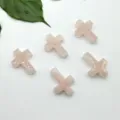 Natuurlijke rozenkwarts kruis hanger edelsteen sieraden maken accessoires deel - 30*22*6mm Kruis Hanger / Rozenkwarts (1 Stuk)