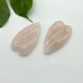 Natural pink crystal heart pendant DIY jewelry making gemstone peach heart charm - 40*22*7mm Large Love Heart Pendant / Rose Quartz (1 Piece)