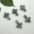 Natuurlijke kristal edelsteen kruis hanger detailweergave 30x22mm voor sieraden DIY. - 30*22*6mm Kruis Hanger / Labradoriet (1 Stuk)