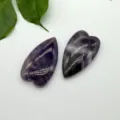 Natural amethyst heart gemstone pendant DIY jewelry making crystal detail view closeup - 40*22*7mm Large Love Heart Pendant / Amethyst (1 Piece)