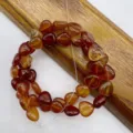 Natural gemstone red agate heart loose beads DIY jewelry making crystal love charms - Rainbow Stone Approx. 38 Beads/String