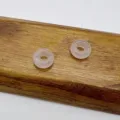 Natural rose quartz large hole beads DIY jewelry accessories smooth donut spacer charm. - Rose Quartz