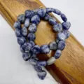 Perline a cuore in pietra naturale blu per la creazione di gioielli fai da te, perline sfuse. - Giada Puntino Blu Ca. 38 Perle/Filo